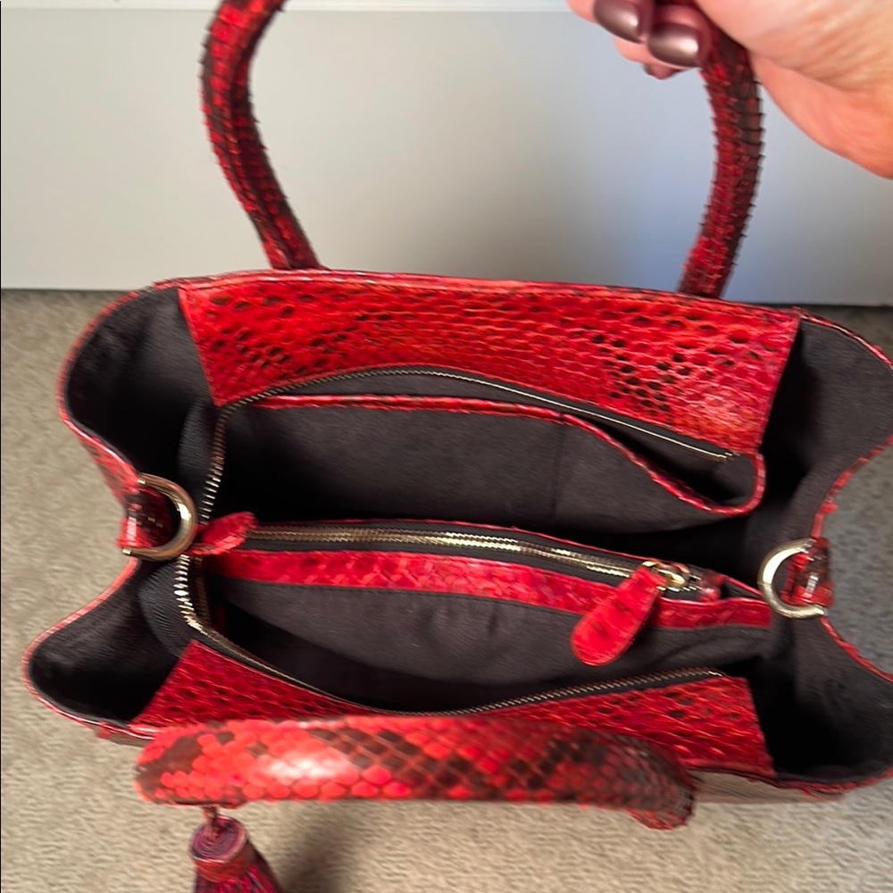 Red Python Tote Bag - image 7